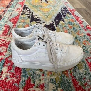 Vans Old Skool Platform in White 6.5